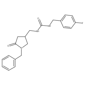1-((1-Benzyl-5-oxopyrrolidin-3-yl)methyl)-3-(4-fluorobenzyl)urea Structure
