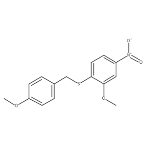 2-Methoxy-1-[[(4-methoxyphenyl)methyl]thio]-4-nitrobenzene结构式