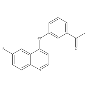 CC(=O)c1cccc(Nc2ccnc3ccc(F)cc23)c1结构式