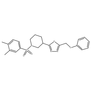 2-(1-((3,4-Dimethylphenyl)sulfonyl)piperidin-3-yl)-5-(phenoxymethyl)-1,3,4-oxadiazole结构式