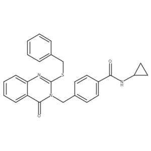 4-((2-(benzylthio)-4-oxoquinazolin-3(4H)-yl)methyl)-N-cyclopropylbenzamide结构式