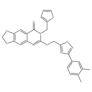 6-({[3-(3,4-dimethylphenyl)-1,2,4-oxadiazol-5-yl]methyl}sulfanyl)-7-[(furan-2-yl)methyl]-2H,7H,8H-[1,3]dioxolo[4,5-g]quinazolin-8-one Structure