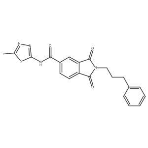 N-[(2E)-5-methyl-1,3,4-thiadiazol-2(3H)-ylidene]-1,3-dioxo-2-(3-phenylpropyl)-2,3-dihydro-1H-isoindole-5-carboxamide Structure