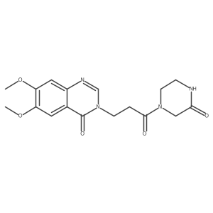 6,7-dimethoxy-3-[3-oxo-3-(3-oxopiperazin-1-yl)propyl]quinazolin-4(3H)-one Structure