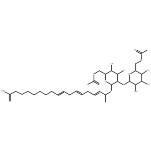 (17S)-17-[[6-O-Acetyl-2-O-(6-O-acetyl-I(2)-D-glucopyranosyl)-I(2)-D-glucopyranosyl]oxy]-9,12,15-octadecatrienoic acid结构式