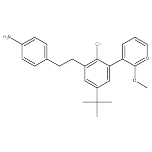 2-[2-(4-Amino-phenyl)-ethyl]-4-tert-butyl-6-(2-methoxy-pyridin-3-yl)-phenol结构式