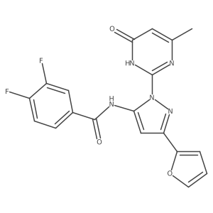 3,4-difluoro-N-(3-(furan-2-yl)-1-(4-methyl-6-oxo-1,6-dihydropyrimidin-2-yl)-1H-pyrazol-5-yl)benzamide Structure