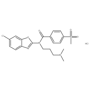 N-(6-chlorobenzo[d]thiazol-2-yl)-N-(3-(dimethylamino)propyl)-4-(methylsulfonyl)benzamide hydrochloride结构式