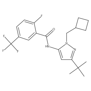 N-(3-(Tert-butyl)-1-(cyclobutylmethyl)-1H-pyrazol-5-YL)-2-fluoro-5-(trifluoromethyl)benzamide Structure