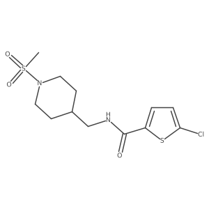 5-chloro-N-((1-(methylsulfonyl)piperidin-4-yl)methyl)thiophene-2-carboxamide结构式