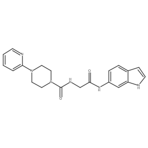 N-[2-(1H-indol-6-ylamino)-2-oxoethyl]-4-(pyridin-2-yl)piperazine-1-carboxamide结构式