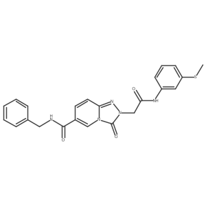 N-benzyl-2-({[3-(methylsulfanyl)phenyl]carbamoyl}methyl)-3-oxo-2H,3H-[1,2,4]triazolo[4,3-a]pyridine-6-carboxamide Structure