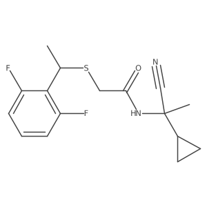 N-(1-cyano-1-cyclopropylethyl)-2-{[1-(2,6-difluorophenyl)ethyl]sulfanyl}acetamide结构式