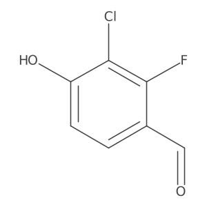 3-Chloro-2-fluoro-4-hydroxybenzaldehyde结构式