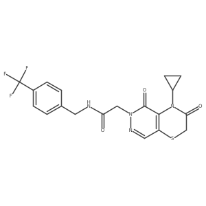 2-(4-cyclopropyl-3,5-dioxo-3,4-dihydro-2H-pyridazino[4,5-b][1,4]thiazin-6(5H)-yl)-N-(4-(trifluoromethyl)benzyl)acetamide结构式