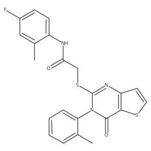 N-(4-fluoro-2-methylphenyl)-2-{[3-(2-methylphenyl)-4-oxo-3,4-dihydrothieno[3,2-d]pyrimidin-2-yl]sulfanyl}acetamide Structure