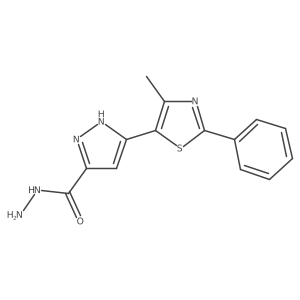 1H-Pyrazole-3-carboxylic acid, 5-(4-methyl-2-phenyl-5-thiazolyl)-, hydrazide结构式