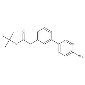 tert-Butyl N-[3-(6-aminopyridin-3-yl)phenyl]carbamate结构式