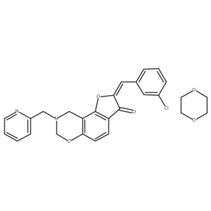(4Z)-4-[(3-chlorophenyl)methylidene]-12-[(pyridin-2-yl)methyl]-3,10-dioxa-12-azatricyclo[7.4.0.0^{2,6}]trideca-1,6,8-trien-5-one; 1,4-dioxane Structure