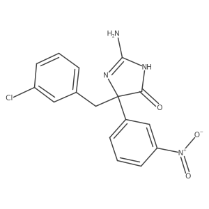4H-Imidazol-4-one, 2-amino-5-[(3-chlorophenyl)methyl]-3,5-dihydro-5-(3-nitrophenyl)- Structure