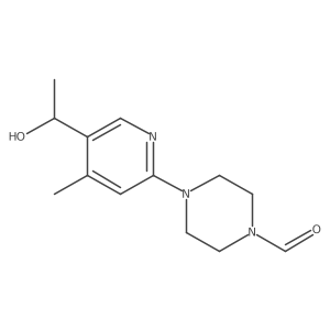 4-(5-(1-Hydroxyethyl)-4-methylpyridin-2-yl)piperazine-1-carbaldehyde结构式