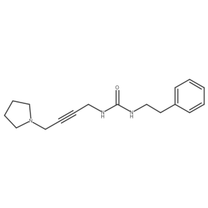 1-(2-phenylethyl)-3-(4-pyrrolidin-1-ylbut-2-ynyl)urea Structure