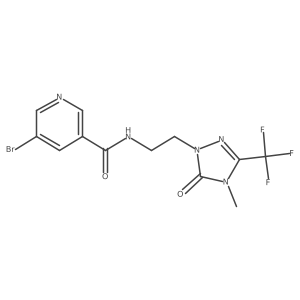5-bromo-N-[2-[4-methyl-5-oxo-3-(trifluoromethyl)-1,2,4-triazol-1-yl]ethyl]pyridine-3-carboxamide Structure