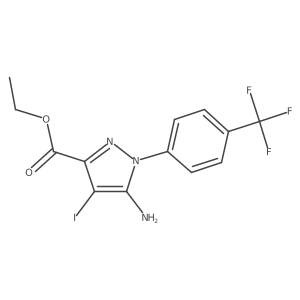 Ethyl 5-amino-4-iodo-1-[4-(trifluoromethyl)phenyl]pyrazole-3-carboxylate结构式