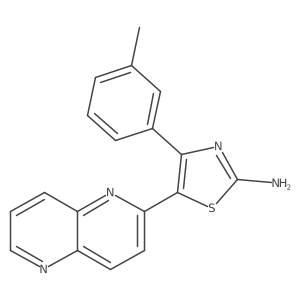 4-(3-Methylphenyl)-5-(1,5-Naphthyridin-2-Yl)-1,3-Thiazol-2-Amine结构式