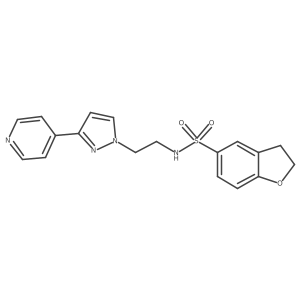 N-(2-(3-(pyridin-4-yl)-1H-pyrazol-1-yl)ethyl)-2,3-dihydrobenzofuran-5-sulfonamide结构式