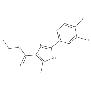 ethyl 2-(3-chloro-4-fluorophenyl)-5-methyl-1H-imidazole-4-carboxylate结构式
