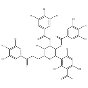 1-[2,4,6-Trihydroxy-3-[2,3,6-tris-O-(3,4,5-trihydroxybenzoyl)-I(2)-D-glucopyranosyl]phenyl]ethanone Structure