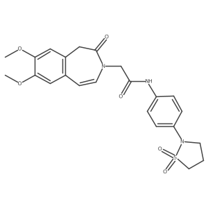 2-(7,8-dimethoxy-2-oxo-1,2-dihydro-3H-3-benzazepin-3-yl)-N-[4-(1,1-dioxido-1,2-thiazolidin-2-yl)phenyl]acetamide结构式