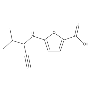 5-[(4-Methylpent-1-yn-3-yl)amino]furan-2-carboxylic acid结构式