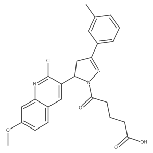 1H-Pyrazole-1-pentanoic acid, 5-(2-chloro-7-methoxy-3-quinolinyl)-4,5-dihydro-3-(3-methylphenyl)-delta-oxo- Structure
