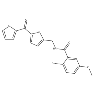 2-bromo-N-((5-(furan-2-carbonyl)thiophen-2-yl)methyl)-5-methoxybenzamide结构式