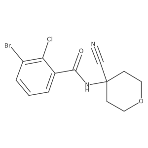 3-bromo-2-chloro-N-(4-cyanooxan-4-yl)benzamide Structure