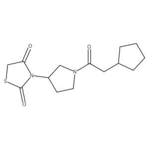 3-(1-(2-Cyclopentylacetyl)pyrrolidin-3-yl)thiazolidine-2,4-dione Structure