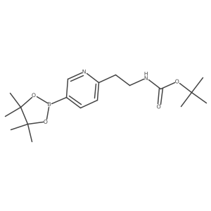 tert-Butyl (2-(5-(4,4,5,5-tetramethyl-1,3,2-dioxaborolan-2-yl)pyridin-2-yl)ethyl)carbamate结构式