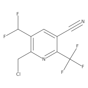 2-(Chloromethyl)-5-cyano-3-(difluoromethyl)-6-(trifluoromethyl)pyridine结构式