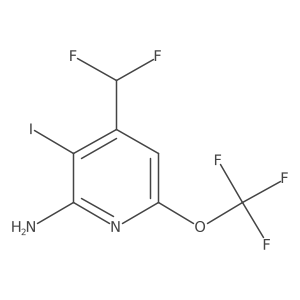 4-(Difluoromethyl)-3-iodo-6-(trifluoromethoxy)pyridin-2-amine结构式