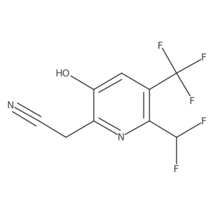 2-(Difluoromethyl)-5-hydroxy-3-(trifluoromethyl)pyridine-6-acetonitrile结构式