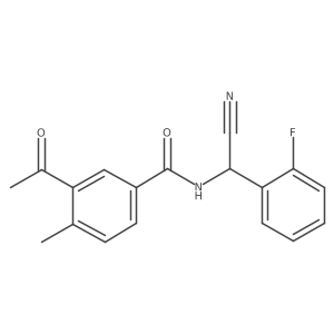 3-acetyl-N-[cyano(2-fluorophenyl)methyl]-4-methylbenzamide结构式