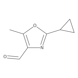 2-Cyclopropyl-5-methyl-1,3-oxazole-4-carbaldehyde结构式