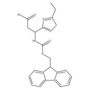 (3S)-3-(2-ethyl-1,3-thiazol-4-yl)-3-({[(9H-fluoren-9-yl)methoxy]carbonyl}amino)propanoic acid结构式