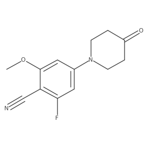 2-Fluoro-6-methoxy-4-(4-oxopiperidin-1-YL)benzonitrile结构式