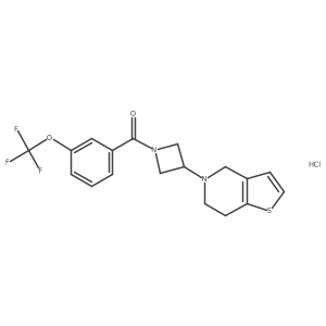 (3-(6,7-dihydrothieno[3,2-c]pyridin-5(4H)-yl)azetidin-1-yl)(3-(trifluoromethoxy)phenyl)methanone hydrochloride结构式