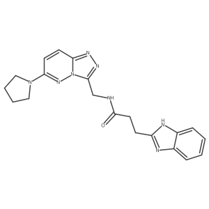 3-(1H-benzo[d]imidazol-2-yl)-N-((6-(pyrrolidin-1-yl)-[1,2,4]triazolo[4,3-b]pyridazin-3-yl)methyl)propanamide Structure