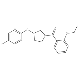 2-({1-[2-(Ethylsulfanyl)benzoyl]pyrrolidin-3-yl}oxy)-5-fluoropyrimidine Structure