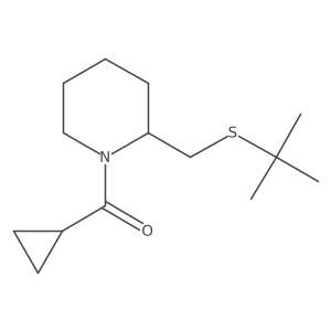 (2-((Tert-butylthio)methyl)piperidin-1-yl)(cyclopropyl)methanone Structure